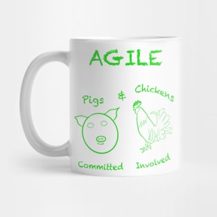 Agile Software Development,  Pigs and Chickens Illustration Mug